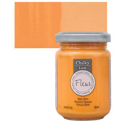 Fleur Chalky Look Paint - Tropical Sunset, 4.4 oz jar and swatch
