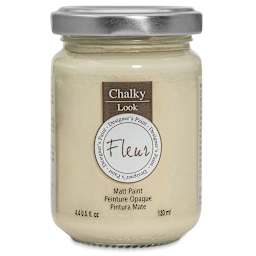 Fleur Chalky Look Paint - Eggshell, 4.4 oz jar