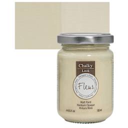 Fleur Chalky Look Paint - Eggshell, 4.4 oz jar and swatch