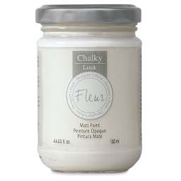 Fleur Chalky Look Paint - Chalk White, 4.4 oz jar