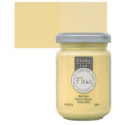 Fleur Chalky Look Paint - Vanilla Ice, 4.4 oz jar and swatch