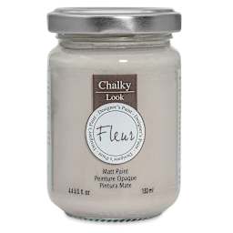 Fleur Chalky Look Paint - Mr. Grey, 4.4 oz jar
