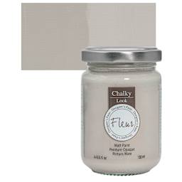 Fleur Chalky Look Paint - Mr. Grey, 4.4 oz jar and swatch
