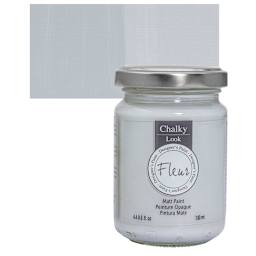 Fleur Chalky Look Paint - All About Grey, 4.4 oz jar and swatch