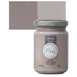 Fleur Chalky Look Paint - Indian Elephant, 4.4 oz jar and swatch