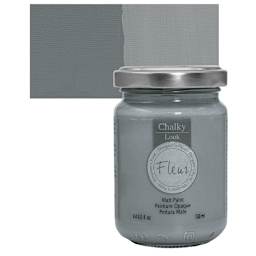 Fleur Chalky Look Paint - Smoky, 4.4 oz jar and swatch