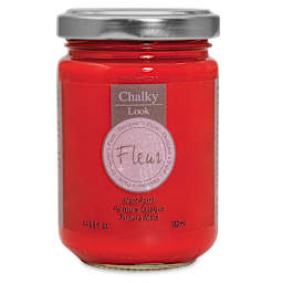 Fleur Chalky Look Paint - Tomato Red, 4.4 oz jar