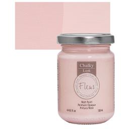 Fleur Chalky Look Paint - Pink Rococo, 4.4 oz jar and swatch