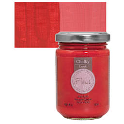Fleur Chalky Look Paint - Cherry Lips, 4.4 oz jar and swatch