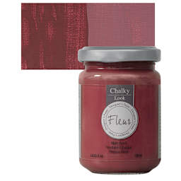 Fleur Chalky Look Paint - English Maroon, 4.4 oz jar and swatch