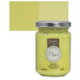 Fleur Chalky Look Paint - Flower Power, 4.4 oz jar and swatch