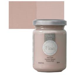 Fleur Chalky Look Paint - Powder Rose, 4.4 oz jar and swatch