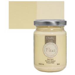 Fleur Chalky Look Paint - Banana Cream, 4.4 oz jar and swatch