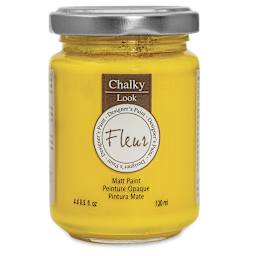 Fleur Chalky Look Paint - Primary Yellow, 4.4 oz jar