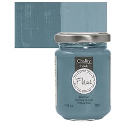 Fleur Chalky Look Paint - Vanity Blue, 4.4 oz jar and swatch