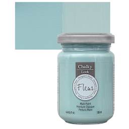 Fleur Chalky Look Paint - Cape Town Blue, 4.4 oz jar and swatch