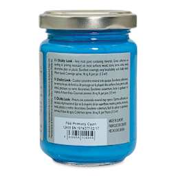 Fleur Chalky Look Paint - Primary Cyan, 4.4 oz jar back