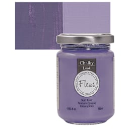 Fleur Chalky Look Paint - Purple Rain, 4.4 oz jar and swatch