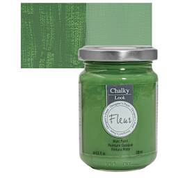Fleur Chalky Look Paint - Chromium Oxide Green, 4.4 oz jar and swatch