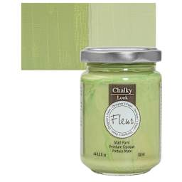 Fleur Chalky Look Paint - Bamboo, 4.4 oz jar and swatch