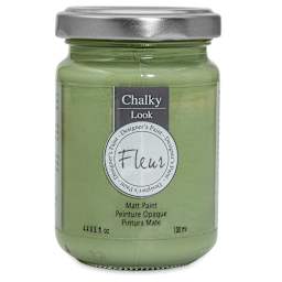 Fleur Chalky Look Paint - Grandma Green, 4.4 oz jar