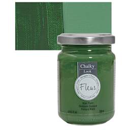 Fleur Chalky Look Paint - The Green Queen, 4.4 oz jar and swatch