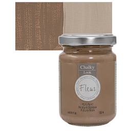 Fleur Chalky Look Paint - Chocolate Wish, 4.4 oz jar and swatch