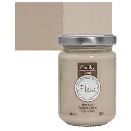 Fleur Chalky Look Paint - James Taupe, 4.4 oz jar and swatch