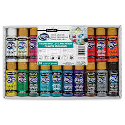 DecoArt Americana Acrylic Paint - Front of package of Value Set of 16 colors