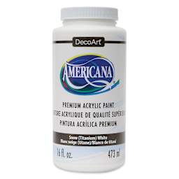 DecoArt Americana Acrylic Paint - Snow (Titanium) White, 16 oz