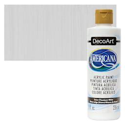 DecoArt Americana Acrylic Paint - Snow (Titanium) White, 8 oz bottle and swatch
