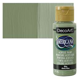 DecoArt Americana Acrylic Paint - Aloe, 2 oz bottle and swatch
