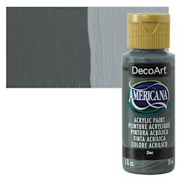 DecoArt Americana Acrylic Paint - Zinc, 2 oz bottle and swatch
