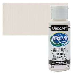 DecoArt Americana Acrylic Paint - Warm White, 2 oz bottle and swatch