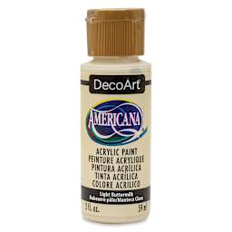 DecoArt Americana Acrylic Paint - Light Buttermilk, 2 oz, (Front of bottle)