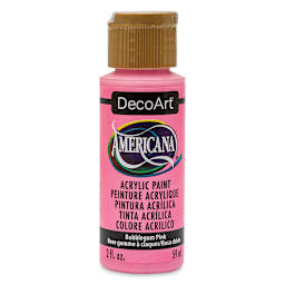 DecoArt Americana Acrylic Paint - Bubblegum Pink, 2 oz (Front of bottle)