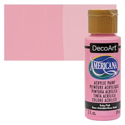 DecoArt Americana Acrylic Paint - Baby Pink, 2 oz bottle and swatch