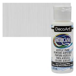 DecoArt Americana Acrylic Paint - Snow (Titanium) White, 2 oz bottle and swatch