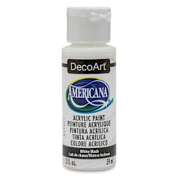 DecoArt Americana Acrylic Paint - White Wash, 2 oz (Front of bottle)