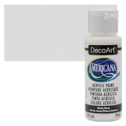 DecoArt Americana Acrylic Paint - White Wash, 2 oz bottle and swatch