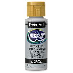DecoArt Americana Acrylic Paint - Gray Sky, 2 oz (Front of bottle)