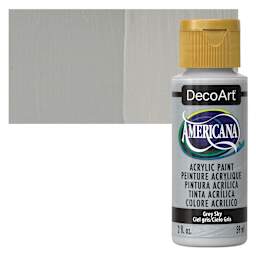 DecoArt Americana Acrylic Paint - Gray Sky, 2 oz bottle and swatch