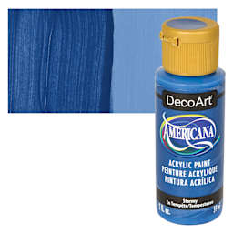 DecoArt Americana Acrylic Paint - Stormy, 2 oz bottle and swatch