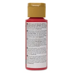 Back of DecoArt Americana Acrylic Paint - Country Red, 2 oz