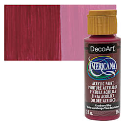 DecoArt Americana Acrylic Paint - Cranberry Wine, 2 oz bottle and swatch