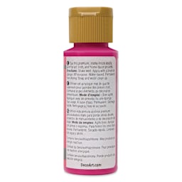 Back of DecoArt Americana Acrylic Paint - Strawberry, 2 oz bottle