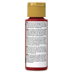 DecoArt Americana Acrylic Paint - Cherry Red, 2 oz (Back of bottle)