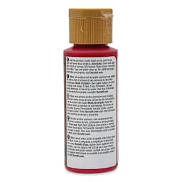 DecoArt Americana Acrylic Paint - Alizarin Crimson (Transparent), 2 oz (Back of bottle)