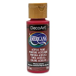 DecoArt Americana Acrylic Paint - Alizarin Crimson (Transparent), 2 oz (Front of bottle)