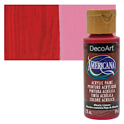 DecoArt Americana Acrylic Paint - Alizarin Crimson (Transparent) , 2 oz bottle and swatch
